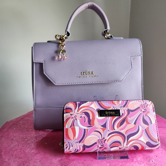 Trina Turk 🌺 HOST PICK 🌺 Lavender Satchel and Pink Wallet Set | NWT - Picture 3 of 16